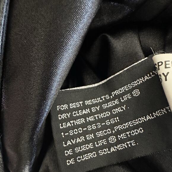 Jacqueline Ferrar Leather Trench Coat Women Large Black Matrix Longline VIntage - Picture 12 of 14